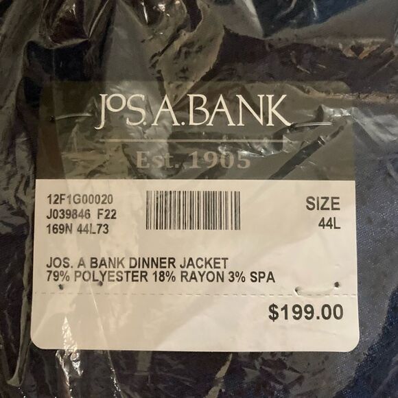 44L‎ JOS A BANK Tailored Fit Satin Shawl Lapel Jacquard Dinner Jacket C080654 - Picture 8 of 8